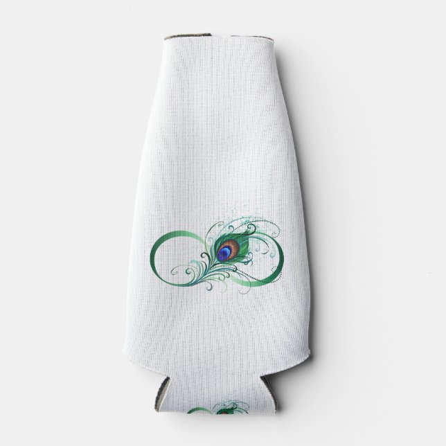 Porta-garrafa Infinity Symbol with Peacock Feather (Frente)