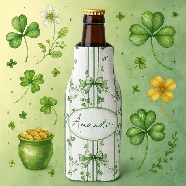Porta-garrafa Irish Clover‑Inspired Botanical Design  (Criador carregado)