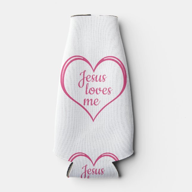 Porta-garrafa JESUS ME AMA no Coração (Frente)