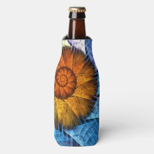 Porta-garrafa Laranja Floral Amarelo Azul Abstrato Art