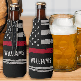 Porta-garrafa Linha Vermelha fina de bombeiro personalizado