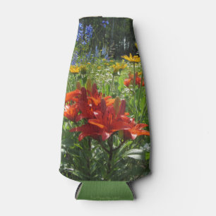 Porta-garrafa Lírios alaranjados queimados selvagens &