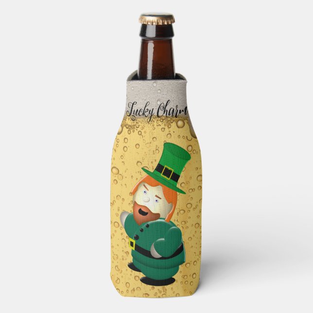 Porta-garrafa Lucky Charm Leprechaun Irish Bubbles Beer (Frente da Garrafa)