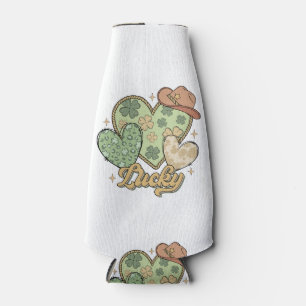 Porta-garrafa Lucky Western Heart Shamrock irlandês