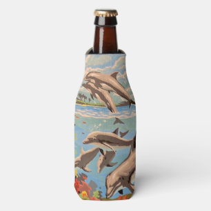 Porta-garrafa Mão Pintada Por Número Golfinhos Reproduzíveis
