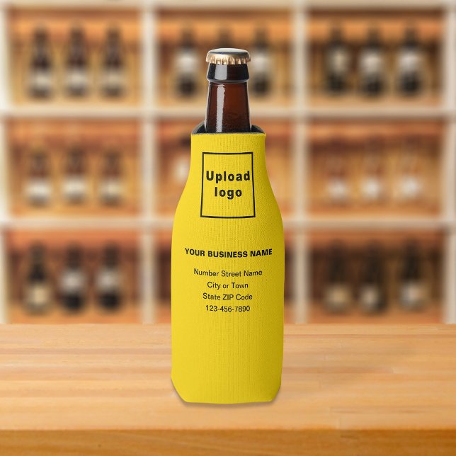 Porta-garrafa Marca Comercial Garrafa Térmica Amarela (Build brand name awareness. Your business brand on yellow bottle cooler.)