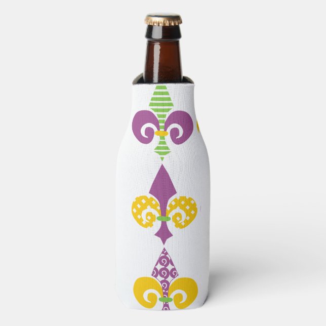 Porta-garrafa Mardi Gras Fleur de Lis Bottle Cooler (Frente da Garrafa)