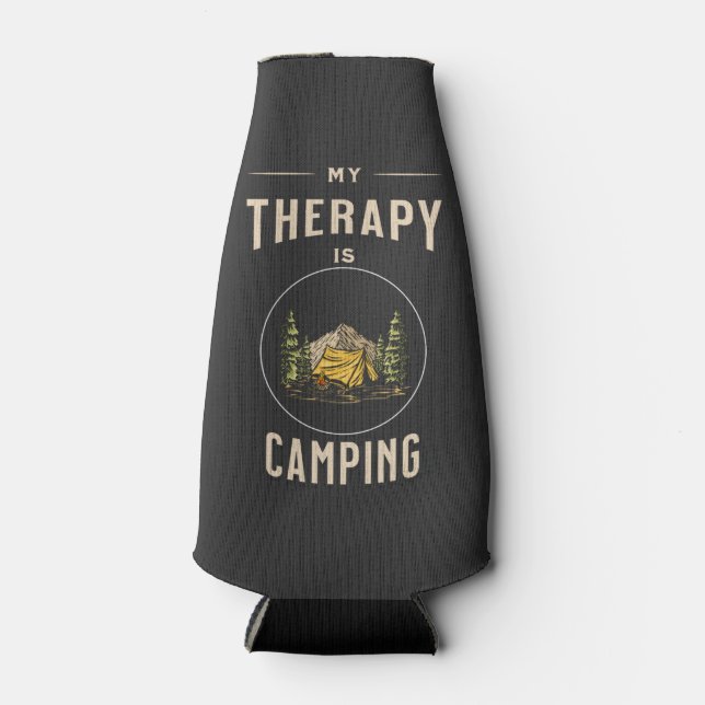 Porta-garrafa Minha terapia está acampando (Frente)