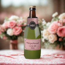 Mini Garrafa de Champanhe Rosa Casamento Resfriado