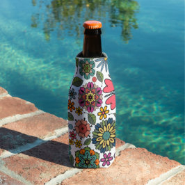 Porta-garrafa Modern Retro Floral Drawing Seamless Pattern Art