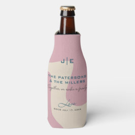 Porta-garrafa Monograma Azul Cor-de-rosa com forma Abstrato suav