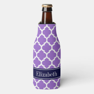 Porta-garrafa Monograma branco Amethyst do nome dos azuis