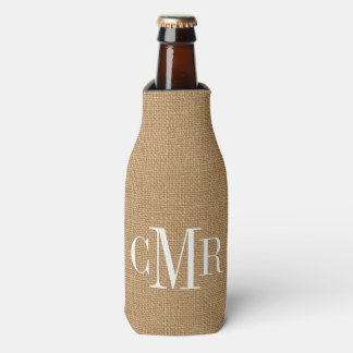 Porta-garrafa Monograma Clássico de Burlap Rustic