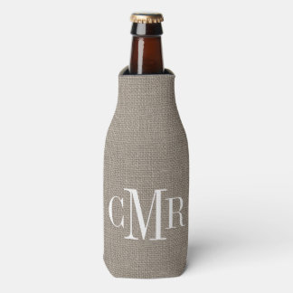 Porta-garrafa Monograma Clássico de Burlap Rustic