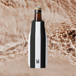 Porta-garrafa Monograma de distribuição de cabana branca e preto