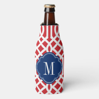 Porta-garrafa Monograma do Red White e do Blue Trellis