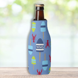 Porta-garrafa Monograma do tema náutico e monograma de lagosta