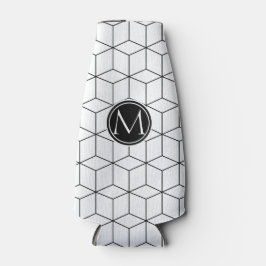 Porta-garrafa Monograma Elegante Preto e Branco