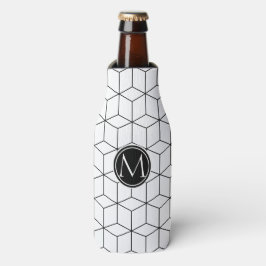 Porta-garrafa Monograma Elegante Preto e Branco