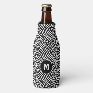 Porta-garrafa Monograma Personalizado com Estampa de Zebra