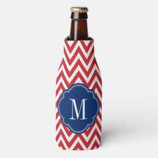 Porta-garrafa Monograma vermelho-branco e azul-quevron