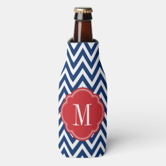 Porta-garrafa Monograma vermelho-branco e azul-quevron