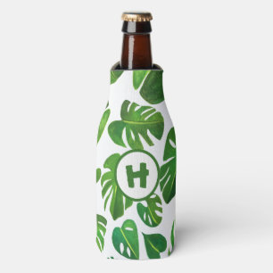 Porta-garrafa Monstera Watercolor Painting Green CUSTOM