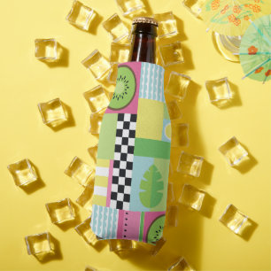 Porta-garrafa Mosaico amarelo-rosa-rosa-fruta-de-verão colorido