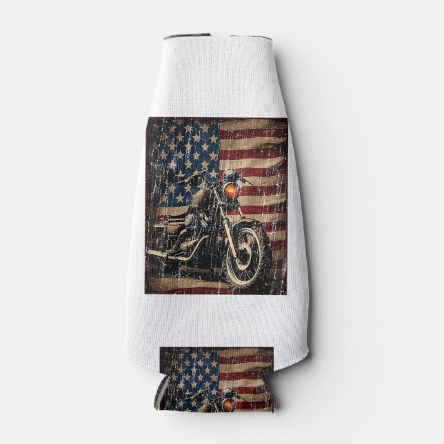 Porta-garrafa Motorcycle USA Flag Biker (Frente)