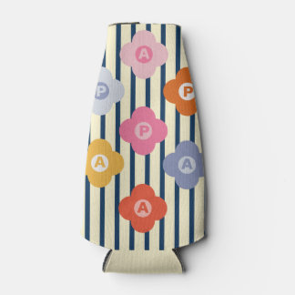 Porta-garrafa Multicoloração de faixas planas iniciais personali