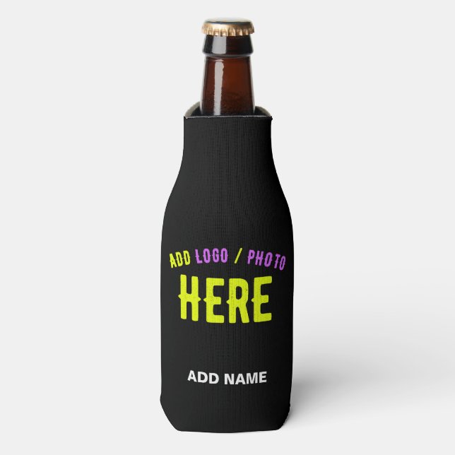 PORTA-GARRAFA NA MODA MODERNO PERSONALIZÁVEL NEGRO VERIFICADO CO (Frente da Garrafa)