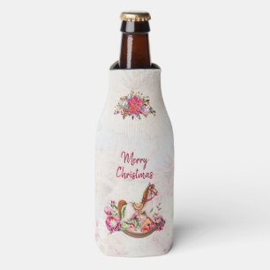 Porta-garrafa Natal Vitoriano de Rocking Horse & Poinsettia