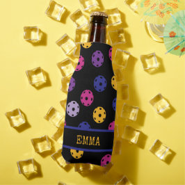 Porta-garrafa Neon on black pickleball, texto personalizado