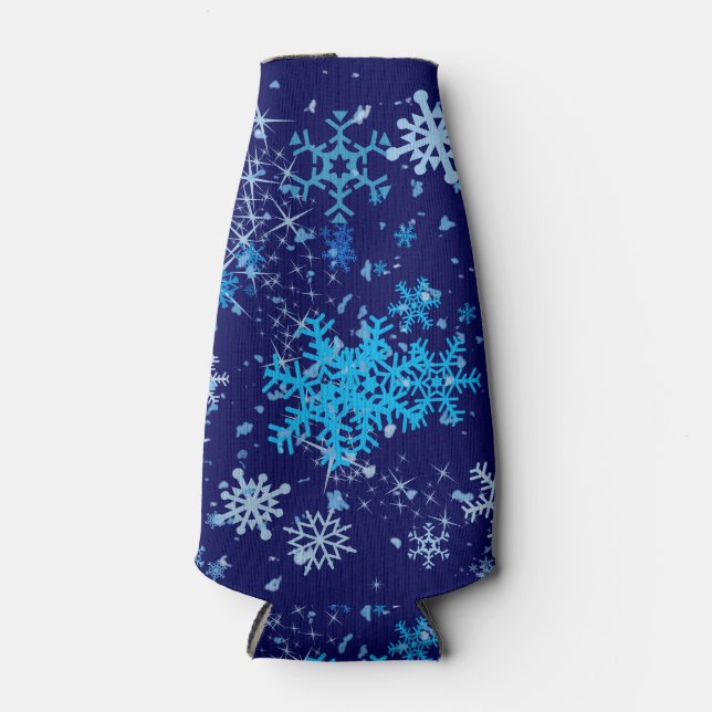 Porta-garrafa Noite de Natal em queda de neve (Frente)