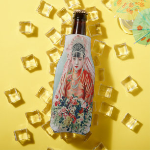 Porta-garrafa Noiva de Vermelho no Casamento Chinês em Xangai
