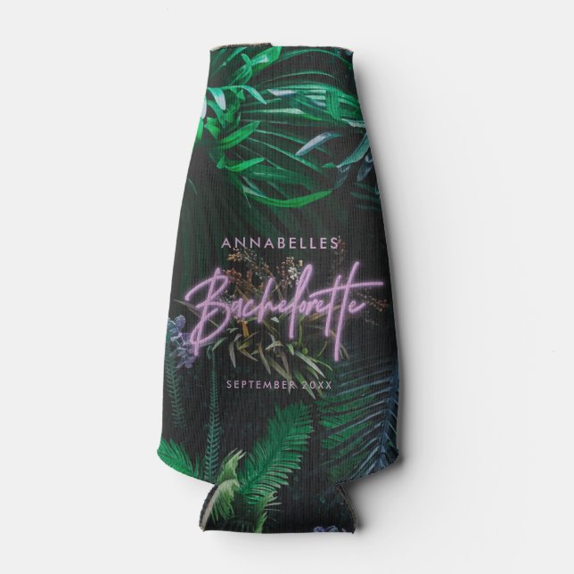 Porta-garrafa Noiva moderna brilhante roxa neon feminino (Frente)