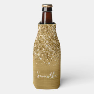 Porta-garrafa Nome Glam Glittery Gold