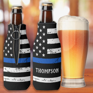 Porta-garrafa Nome Personalizado do Oficial de Polícia Linha Azu