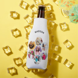 Porta-garrafa Nome Personalizado Moderno da Colagem de Fotografi