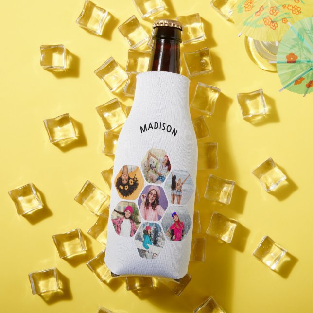 Porta-garrafa Nome Personalizado Moderno da Colagem de Fotografi (Verão in situ)