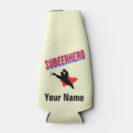 Porta-garrafa Nome Personalizado Subeerherói Beer Bottle Cooler