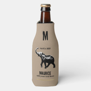 Porta-garrafa o costume pode refrigerador com elefante preto