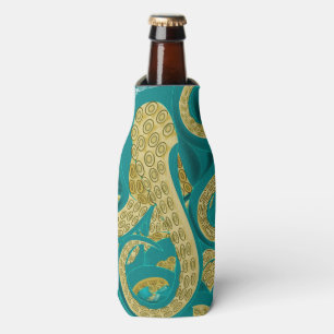 Porta-garrafa Octopus Frasco Dourado Teal
