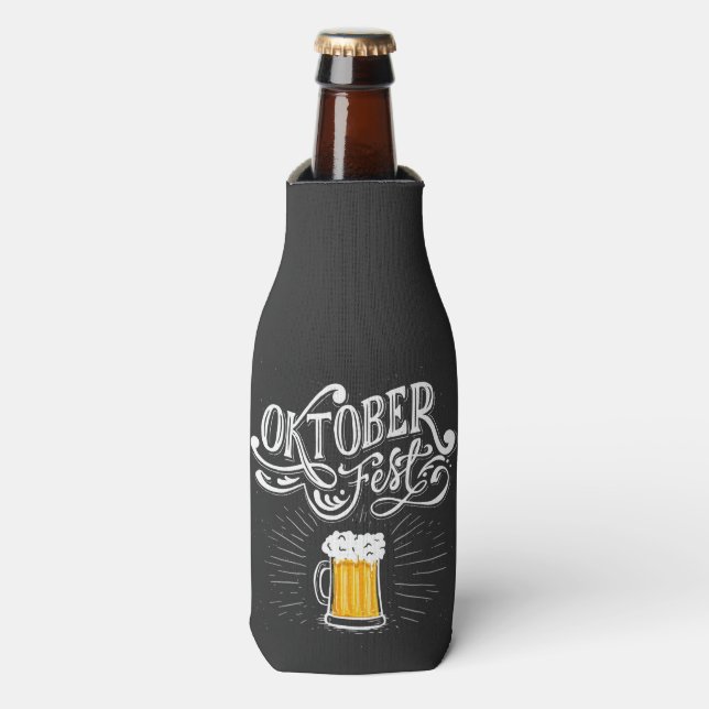 Porta-garrafa Oktoberfest Beer Bavarian Festival Personalize (Frente da Garrafa)