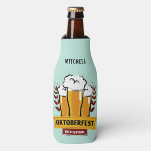Porta-garrafa Oktoberfest nome personalizado e refrigerador de t