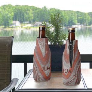 Porta-garrafa Ondas Minerais Vermelhas e Cinzas