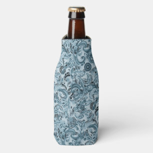 Porta-garrafa Padrão azul floral de paisley tradicional de inve