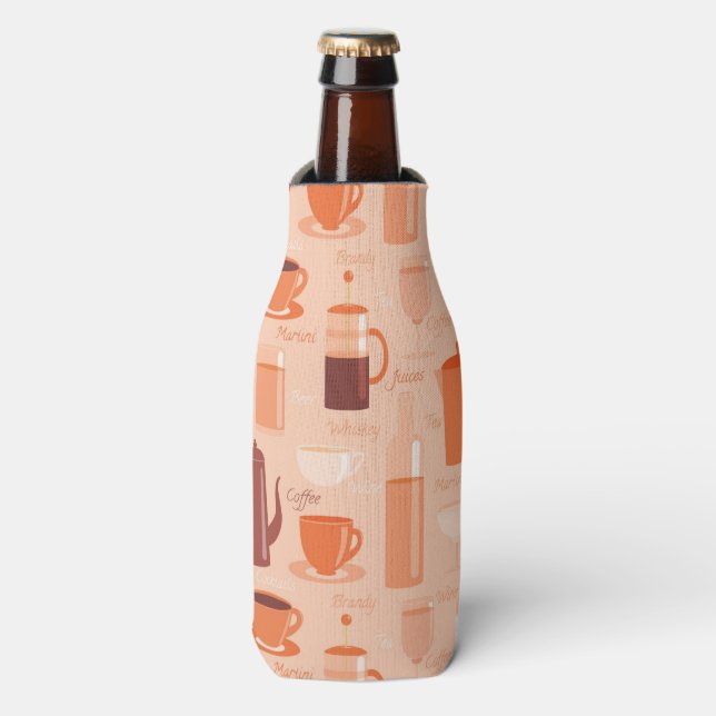 Porta-garrafa Padrão com bebidas e texto (Frente da Garrafa)