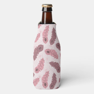 Porta-garrafa padrão com penas de pavão