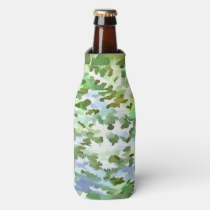Porta-garrafa Padrão de Camuflagem Branco, Verde e Azul Pó